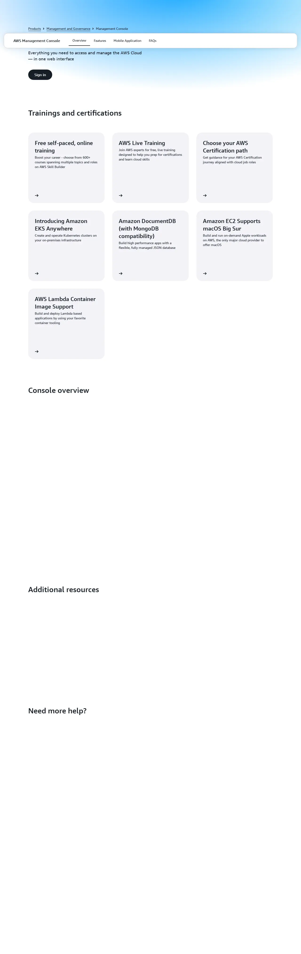English: AWS Management Console — Sign in