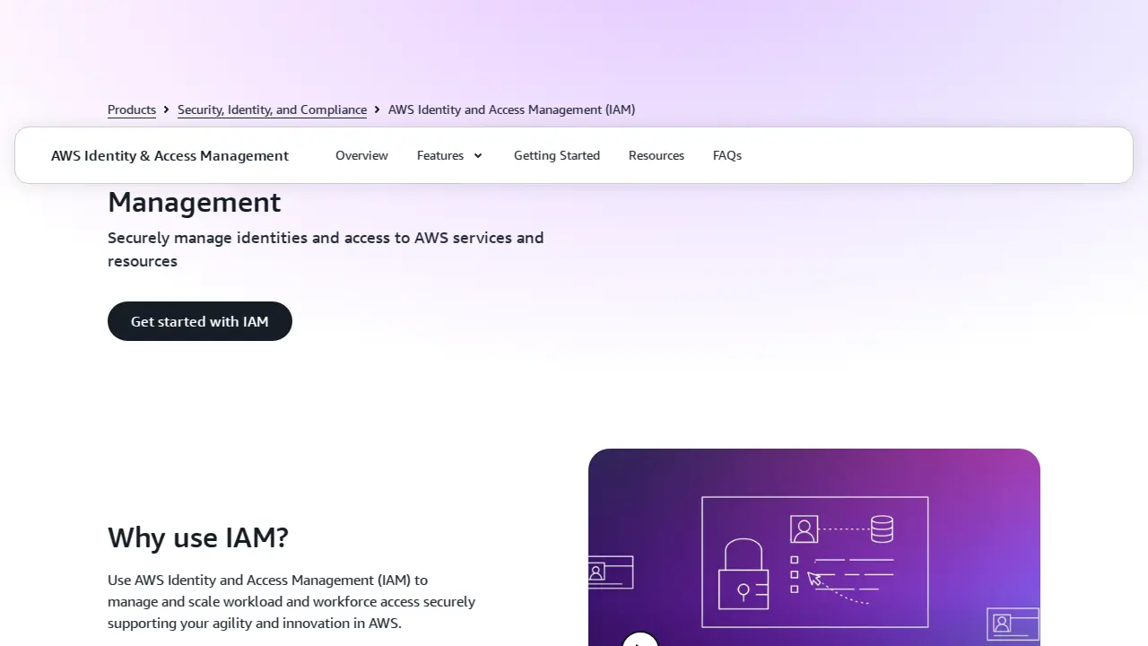 English: AWS IAM Service Product Page